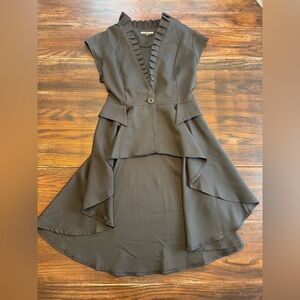 Scarlet Darkness Black Hi-Low Dress Corset Back Gothic Victorian M